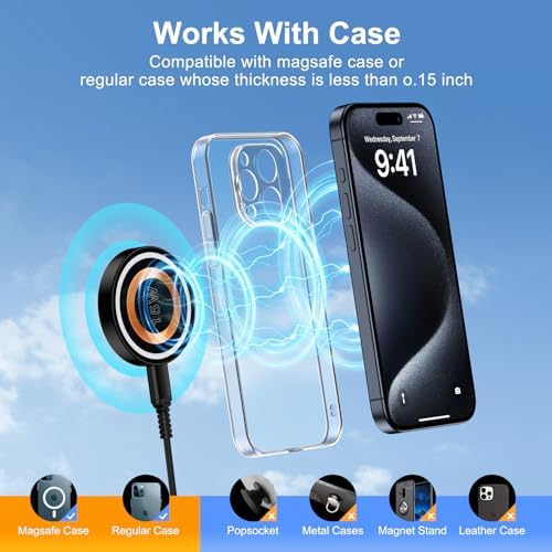 Revolutionary Magnetic Wireless Charger: 15 W Fast Charging Pad for Samsung Galaxy S25 Ultra, S25 Plus, S24 FE, S23 FE, S22 Plus & i Phone 16 Series with 20 W Type-C PD Adapter – Ultimate Compatibility & Portability for Effortless Power Solutions