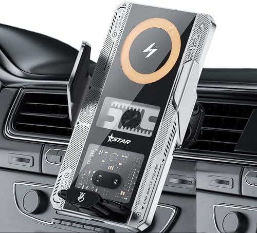 Fast-Charging Wireless Car Charger for i Phone Pro Max & Samsung Galaxy S Series – 15 W Auto-Clamping Vent Mount with Enhanced Compatibility for Safe Hands-Free Use while Driving – Sleek, Durable Design for All Models from i Phone 11 to 16 Pro Max and Galaxy S21 to S24