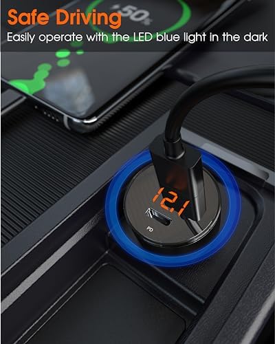 ZEEHOO 95 W High-Speed USB-C Car Charger – Dual Port Fast Charging Adapter for i Phone 15 Pro Max, Samsung Galaxy S23/S22 & More – Ultimate Device Compatibility and Safety Features for On-the-Go Power