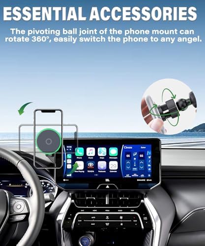 Transform Your Toyota Venza 2021-2024 with Our Premium 15 W Fast Wireless Charging Car Phone Holder: Experience Ultimate Hands-Free Navigation with 360-Degree Rotating Mount, Screen-Fixed Clip for Enhanced Safety, Ideal for 8-Inch Touch Screens and Daily Drives