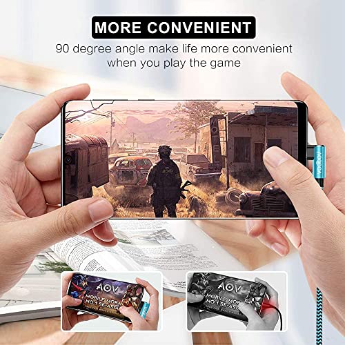 Ultimate 3-Pack Lightning Charging Cables: Fast USB-A to Lightning Data Transfer, Durable Braided Blue Design – 6 ft, 3 ft, 1 ft Lengths with Right Angle Connector for Enhanced Accessibility and Speed – Apple Certified i Phone Charger Solution