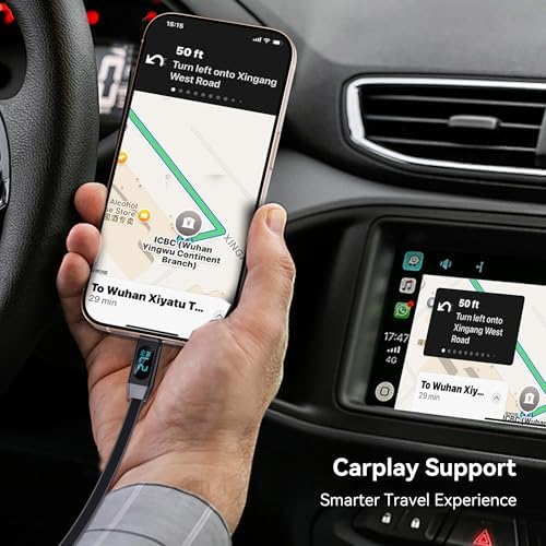 PZOZ 100 W Retractable 2-in-1 Charging Cable with LED Display | Multi-Device USB A & C Compatibility | Fast Charging for i Phone 16/15, i Pad, Mac, Samsung | Tangle-Free Design for Car & Desktop Use | Enhanced Durability and Speed