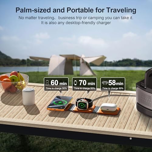UCOMX Foldable 3-in-1 Wireless Charging Station: Ultimate Travel Charger for i Phone 12-16 Pro Max, Apple Watch Series 3-Ultra, and Air Pods Pro – Rapid Nano Technology for Fast, Safe Charging & Clutter-Free Convenience