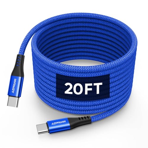 Experience the Ultimate Charging Freedom with Our 20 FT USB C to USB C Cable – Fast 60 W Power Delivery for Galaxy, Mac Book, i Pad Pro, and More – Durable Nylon Braided Design for Maximum Longevity and Enhanced Compatibility – Perfect for Gaming, Streaming, and Multi-Device Use – Effortless Connectivity Anywhere, Anytime!