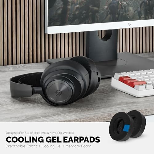Transform Your Gaming and Listening Experience with Premium Hybrid Ear Pads for Arctis Nova Pro Wireless – Featuring Ultra-Comfort Memory Foam, Cooling Gel Technology, and Breathable Mesh/Leather for Superior Sound Isolation and Performance Enhancement by Brainwavz – Perfect for Long Sessions and Easy Installation