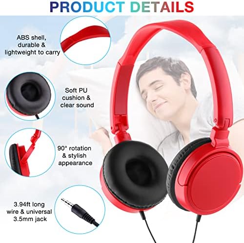 Yunsailing 18-Pack Adjustable Over-Ear Headphones for Students – Durable and Hygienic Wired Classroom Audio Solution with Individually Wrapped Earbuds for Optimal Learning Engagement (Black)