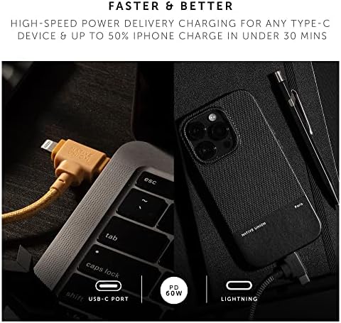 Native Union Belt Cable Duo – 5 ft Eco-Conscious Braided 2-in-1 Charging Cable with MFi Certified Lightning & Type-C Connectors – Durable, Versatile, and Perfect for Multi-Device Charging on the Go