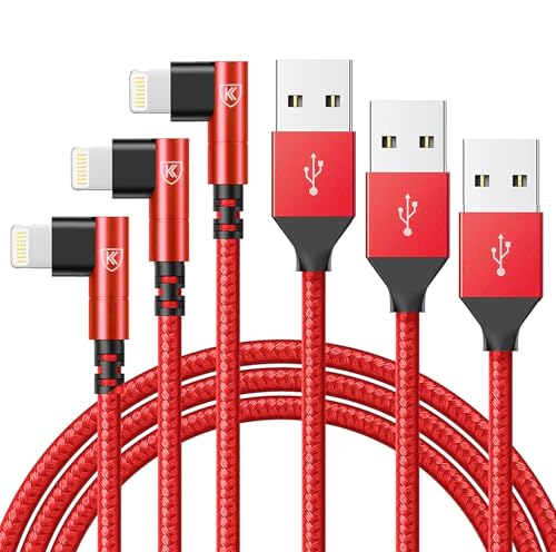 Elevate Your Charging Experience: 10 ft MFi Certified i Phone Charger Cable 3-Pack with 90-Degree Connector – Fast Charging & Durable Nylon Braided Design for i Phone 14/13/12/11/Pro/Max/Mini/X/Plus/8/7/6/Plus – Perfect for Home, Office, and Travel Use – Enhanced Compatibility and Comfort