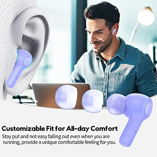 Elevate Your Sound with MOZOTER Bluetooth 5.3 Wireless Earbuds – Deep Bass & Crystal Clear Calls, 4-Microphone Noise Cancelling Technology, Lightweight Design for Ultimate Comfort, Wireless Charging Case – Perfect for i Phone and Android Users, Ideal for Workouts and Daily Adventures