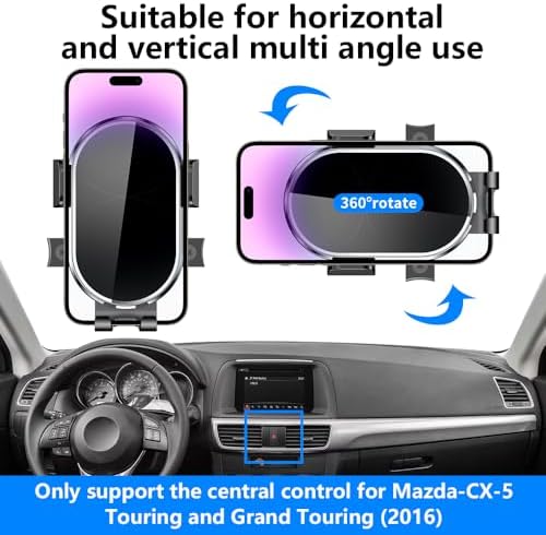 Mazda CX-5 2013-2016 Custom Fit Car Phone Holder – 360-Degree Rotation Dashboard Mount for Enhanced Navigation & Safety – Sleek Mobile Device Cradle Accessory for Ultimate Driving Convenience