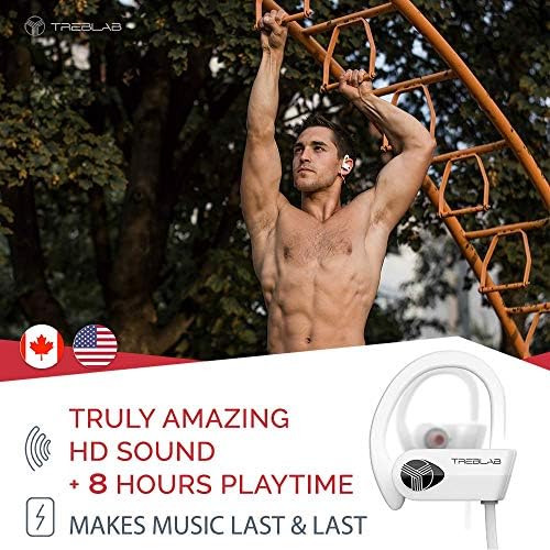 TREBLAB XR500 Waterproof Bluetooth Earbuds – Noise Cancelling Sport Headphones for Running and Workouts, Secure Fit, IPX7 Rated, Wireless Connectivity, Built-In Mic for Hands-Free Calls, Compatible with All Devices