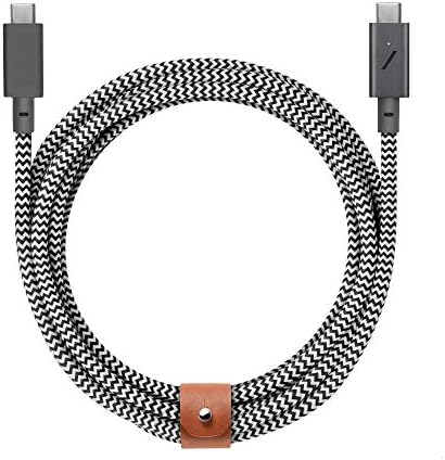 Native Union Type-C Belt Cable Pro – 8 ft Durable USB-C to USB-C Charging Cable with Leather Strap for i Phone 16, Mac Book Pro M2 – 240 W Fast Charge & Data Transfer Solution, Enhanced Resilience for Home & Office Use