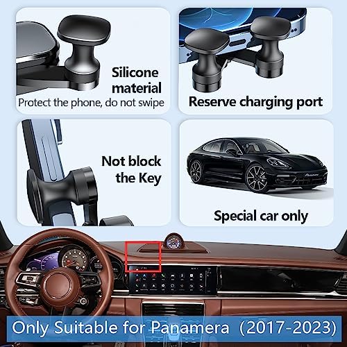Premium Gravity Design Car Phone Holder for Porsche Panamera (2017-2023) – Stylish Mobile Mount for Enhanced Safety and Seamless Integration in Luxury Interiors – Adjustable Non-Slip Bracket for Optimal Viewing and Easy Installation