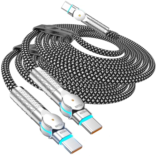 USB C to USB C Cable 10FT 240W, 180°Rotating USB C Cable Braided Type C Charger Cable Fast Charge for iPhone 16/16Pro/16Plus/16ProMax,MacBook Air,iPad Pro,Pixel,Samsung Galaxy S23/S24 Ultra-Black – Enhanced Compatibility and Speed