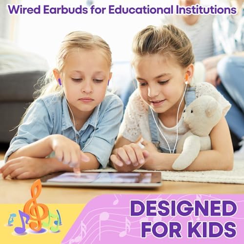 Bulk Earbud Headphones 50-Pack – Premium Wired Earphones for Classrooms & Group Learning, Exceptional Durability & Sound Quality, Perfect for Kids, Teens & Adults – Versatile Comfort for Family Activities & Educational Use (Black)