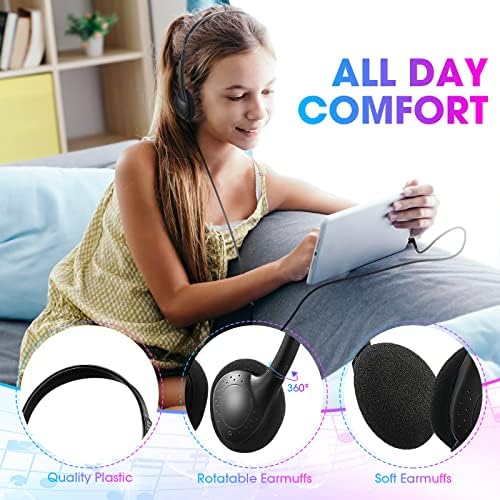 Chumia 50-Piece Classroom Over-Ear Headphones Set – Stylish Dark Blue Adjustable Earphones for Kids, Teens & Adults – Ideal for Enhancing Online Learning, Group Collaboration & Device Compatibility