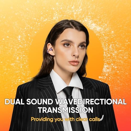 Innovative Bone Conduction Wireless Earbuds for Active Lifestyles – 66 Hours Playtime, Noise Cancelling, IPX5 Waterproof, Bluetooth 5.4 Headphones in Vibrant Purple – Tailored for Small Ears, Perfect for Sports and Daily Activities