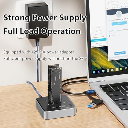 Mili Pow Dual-Bay M.2 NVMe SSD Enclosure – High-Speed 20 Gbps SSD Reader & Offline Cloner for Effortless Data Duplication – Tool-Free Setup Supports Up to 8 TB – Versatile Compatibility with Windows, mac OS & Linux – Ideal for Professionals and Tech Enthusiasts