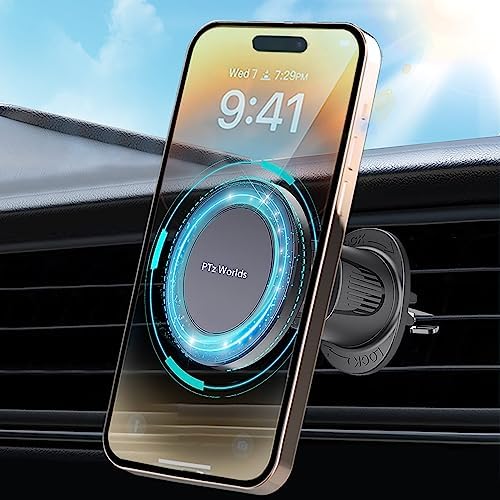 Mag Safe-Compatible Cup Holder Phone Mount – Ultra-Strong Magnetic Phone Holder with Flexible Gooseneck, Expandable Base for Secure Fit in Any Vehicle, Perfect for i Phone, Galaxy, and Pixel – Enhance Your Driving Safety and Convenience