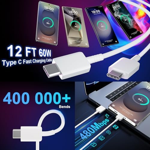 25 W Ultra-Fast Samsung Charger with 6.6 FT USB-C Cable | Rapid Charging Solution for Galaxy S25/S24/S23/S22/S21/Note Series | High-Speed Performance & Safety Features for On-the-Go Users | Ideal for Travel & Everyday Use | Boost Your Device’s Battery Life Effortlessly