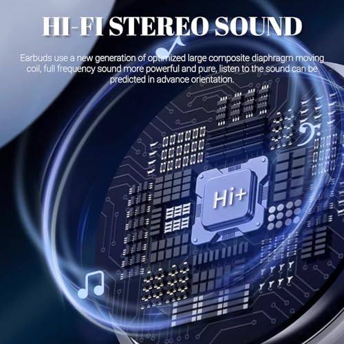 V77 Bluetooth 5.3 Noise Cancelling Earbuds – 80 Hours Standby, Touch Control Sports Headphones with Bass Stereo Sound, Ergonomic Fit & Power Display Charging Case – Ideal for Active Lifestyles and Immersive Audio Experiences