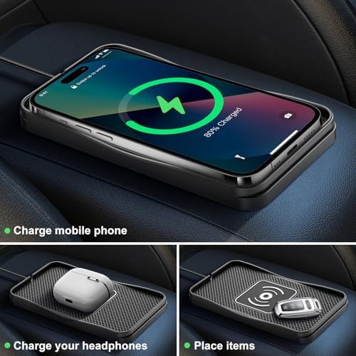 High-Efficiency Car Wireless Charger Pad – 20 W/15 W/10 W Fast Charge Solution for i Phone 16/15/14/13/12/11 & Samsung S24-S9 – Non-Slip Design for Secure Device Stability – Ultimate Automotive Charging Accessory with Safety Features & Sleek Fit