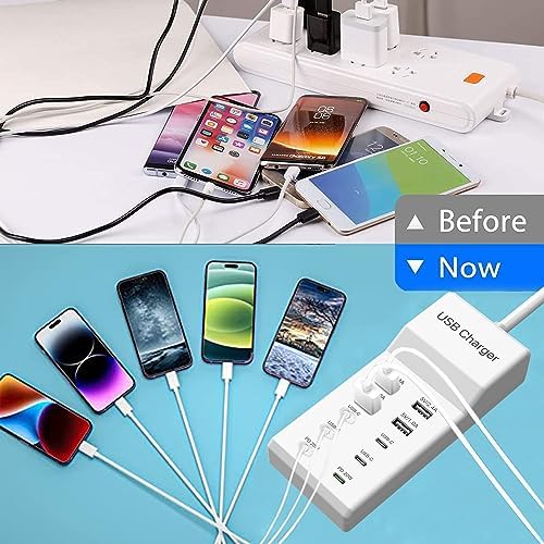 Ultimate 12-Port USB C Charging Station – 60 W Multi-Device Power Hub with 10 USB-C and 2 USB-A Ports for Fast Charging of i Phone, i Pad, Samsung, Google Pixel, Smartwatches, and Headphones – Compact Design for Home, Office, or Travel – Smart Technology for Optimal Power Delivery and Enhanced Compatibility