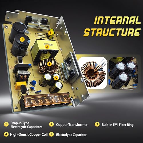 High-Performance 600 W AC to DC Power Adapter – Universal 110 V/220 V Input to Stable 12 V Output – Perfect for LED Lighting, CCTV Surveillance, and RV Power Solutions – Robust 50 A Switching Regulator for Dependable Energy Delivery and Enhanced Device Compatibility