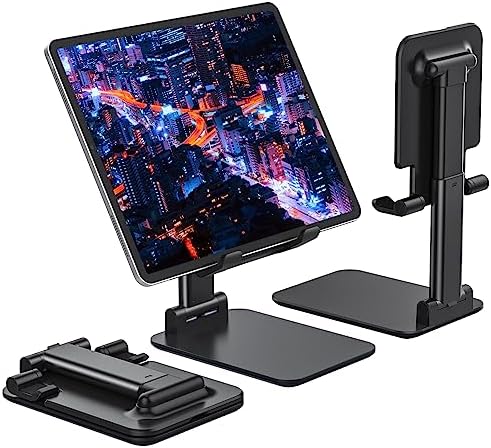 Transform Your Work and Play with the Anozer Adjustable Tablet Stand – Ultra-Lightweight, Foldable Design for Seamless Use with i Pad Pro, Surface Pro, and More – Perfect for Effortless Video Calls, Enhanced Productivity, and Hands-Free Viewing – Supports Devices 4.7″ to 15.6″ – Robust Construction for Stability and Contemporary Style – Ideal for Home, Office, or Travel Adventures