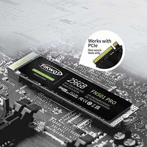 Revolutionize Your Computing with FN501 Pro 256 GB NVMe SSD – High-Speed M.2 2280 PCIe Gen3 Internal Drive with Graphene Cooling, Achieving Up to 3,500 MB/s for Unmatched Performance in Gaming and Multitasking, Compatible with Laptops & Desktops