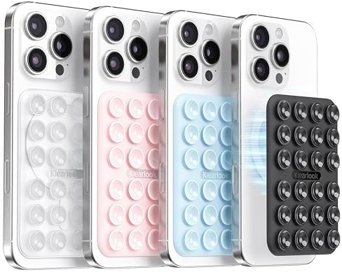 Klearlook Magnetic Suction Phone Mount Set – 4 Stylish Colors for Mag Safe Cases, Hands-Free Selfie Grip for Tik Tok & Content Creators, Lightweight & Portable, Secure Magnetic Attachment for Effortless Video Recording and Photography