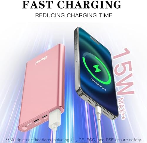 BONAI 12,000 m Ah Portable Power Bank – Ultra-Fast Charging with Dual USB-C Ports for i Phone 15/14/13/12, Galaxy Android, and i Pad – Sleek, Lightweight Design for On-the-Go Convenience and Enhanced Device Compatibility