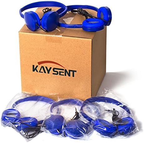 Bulk Dark Blue Headphone Earbud Set (KHP0-25 DBlue) – 25 Pack for Schools, Travel, and Everyday Use – Comfortable, Durable, and Versatile Audio Solution for Students and Professionals – Enhanced Device Compatibility for Immersive Sound Experience