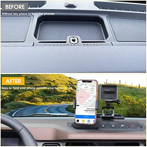 BESTAOO Premium Adjustable Dash Phone Mount for 2021-2025 Ford Bronco – Essential Driver-Side Cell Phone Holder for Effortless Navigation & Communication – Superior Stability with Universal Smartphone Compatibility