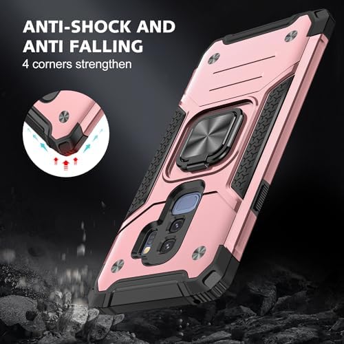 Rugged Military-Grade Shockproof Case for Samsung Galaxy S9 Plus – Red Armor with Built-in Kickstand and Magnetic Car Mount for Ultimate Protection and Style – Perfect for Active Lifestyles
