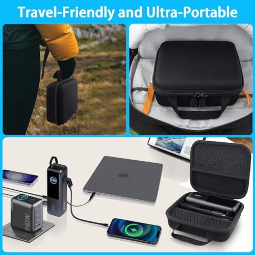 Premium Hard Travel Case for Anker 25,000 m Ah Laptop Power Bank – Shockproof, Water-Resistant Protection with Accessory Storage – Tailored for Anker Zolo A1695 Charger – Compact, Lightweight Design for Ultimate Portability and Organization – Securely Holds Power Bank and Cables for Travel and Daily Use – Ideal Storage Solution for On-the-Go Power Needs – Durable, Stylish Black Case for Enhanced Longevity and Safety – Keep Your Anker Power Bank in Pristine Condition During Adventures and Commutes – Travel Ready with Comfortable Wrist Strap for Easy Carrying – Perfect for Protecting Your High-Capacity Power Bank from Drops, Dust, and Scratches – Accessory Mesh Pocket for Convenient Storage of i Phone Charger and Cables – Designed for Maximum Functionality and Compatibility for Anker 25000 m Ah Laptop Chargers.