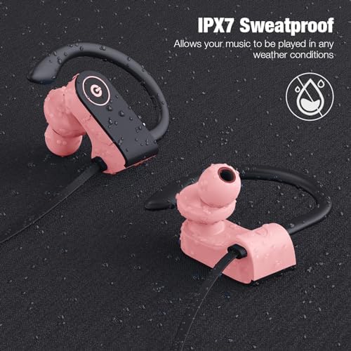 Elevate Your Active Lifestyle with IPX7 Waterproof Bluetooth Wireless Earbuds – 16-Hour Playtime, Exceptional Sound Isolation & Built-in Mic for Effortless Hands-Free Calls – Ideal for Gym, Running, and Outdoor Adventures