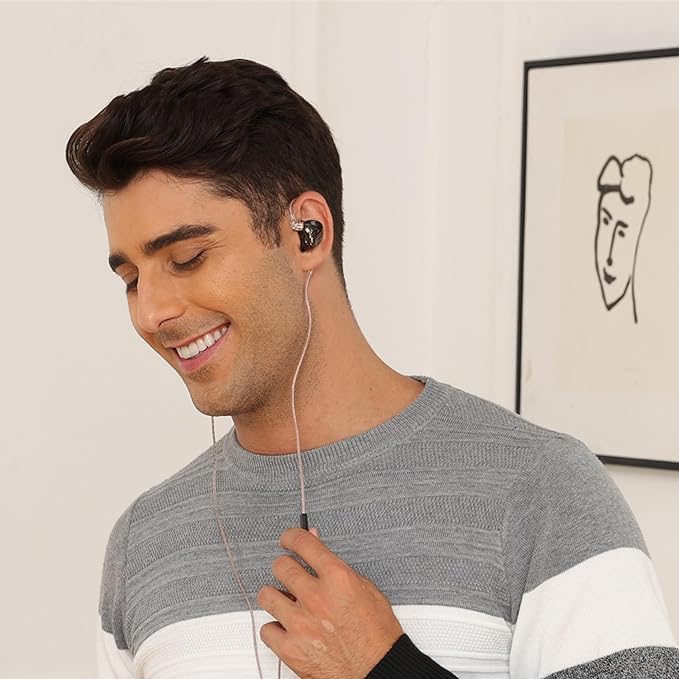 KZ ZSN Pro Hybrid In-Ear Earbud Headphones – High-Fidelity Audio with Dynamic Driver & Balanced Armature, Stylish Metal Faceplate, Detachable Cable for Custom Connectivity – Perfect for i Phone & Android Use, Ideal for Fitness & Everyday Listening (Blue, No Mic)