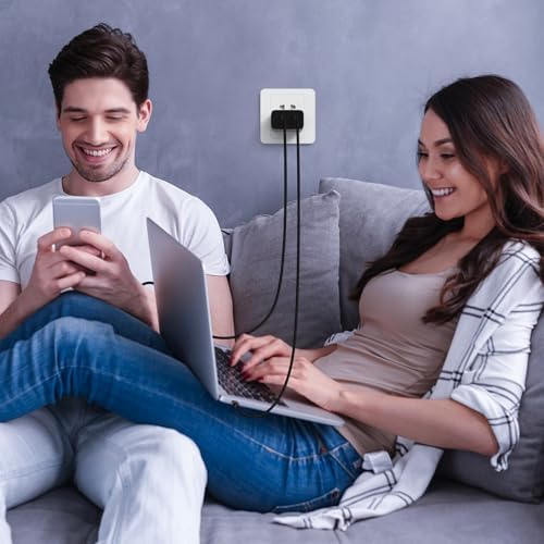 Dual-Port 45 W USB-C Wall Charger for Samsung Galaxy S25/S24 Ultra – Super Fast Charging with 2-Pack 6.6 ft Cables, PD 3.0 & PPS Technology for Enhanced Compatibility and Performance – Ideal for Mobile Professionals and Families