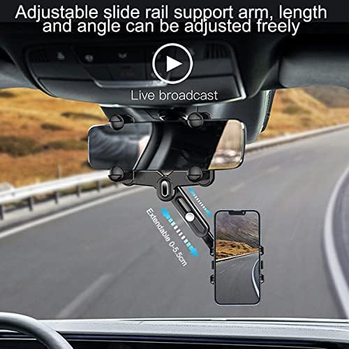 Revolutionary 360° Rotatable & Retractable Car Phone Holder – Adjustable Multifunctional Rearview Mirror Mount for All Mobile Devices with Secure Four-Clamp Design for Enhanced Safety and Convenience