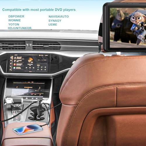 Universal 12 V Car Charger for Portable DVD Players – Fast Charging Power Cord with 8 Connectors for DBPOWER, RCA, APEMAN, and Sylvania Devices – Ultimate Compatibility for Road Trips and On-the-Go Entertainment