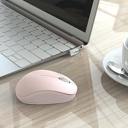 Light Blue Wireless Mouse – Ultra-Quiet 2.4 GHz Noiseless Computer Mouse with USB Receiver for Seamless Windows Experience – Portable, Ergonomic Design for Home, Office, or Travel