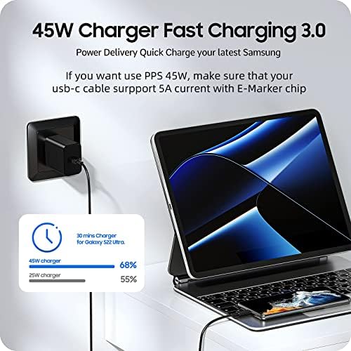 Sisyphy 30 W Ga N USB-C Charger – Ultra-Compact Fast Charging Solution with PD3.0, QC3.0 & PPS Compatibility for i Phone 14/13/12, Galaxy S22 Ultra, Surface Laptops & More – Enhanced Safety Features for Reliable Performance on the Go