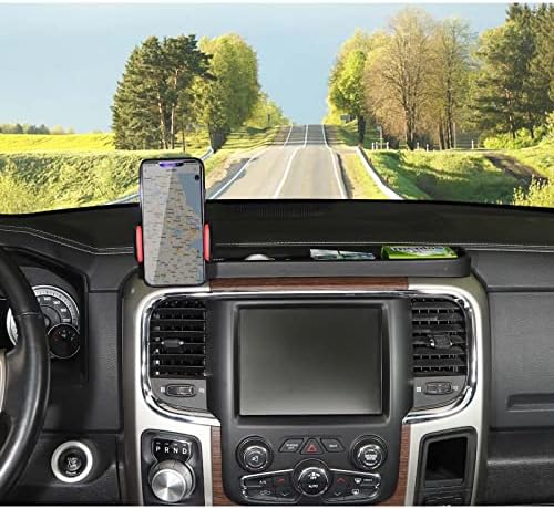 Jimen Dodge Ram 2012-2017 Phone Holder Mount – Premium Dashboard Tray for Unmatched Stability and Easy Access to Navigation Apps
