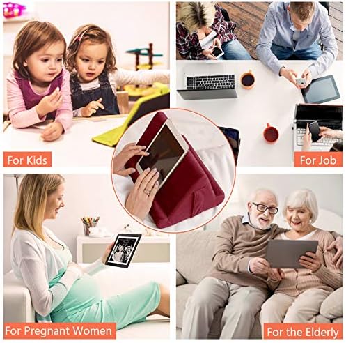 Ultimate Comfort Multi-Angle Tablet Holder and Phone Stand Set – Lightweight and Sturdy Design with Storage Pocket – Ergonomic Cushion for Enhanced Stability and Versatile Use – Modern Black and Light Green Aesthetic for Stylish Workspaces and On-the-Go Convenience