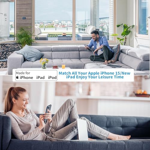 Linocell 20 W USB-C Wall Charger Duo with 6 FT MFi Certified Lightning Cable – Accelerated Charging for i Phone 14, 13, 12, 11 Pro Max & i Pad – Compact & Travel-Friendly Power Solution for Effortless Device Management