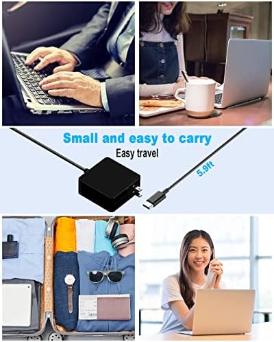 65 W USB-C Power Adapter – Fiattigear Fast Charging Type C Wall Charger for Mac Book Pro, Dell Latitude, Lenovo, Huawei Matebook, HP Spectre & More – Universal Compatibility with Multi-Protection Safety Features – Compact & Durable Design for Travel Use – Efficient Power Delivery for Laptops & Smartphones