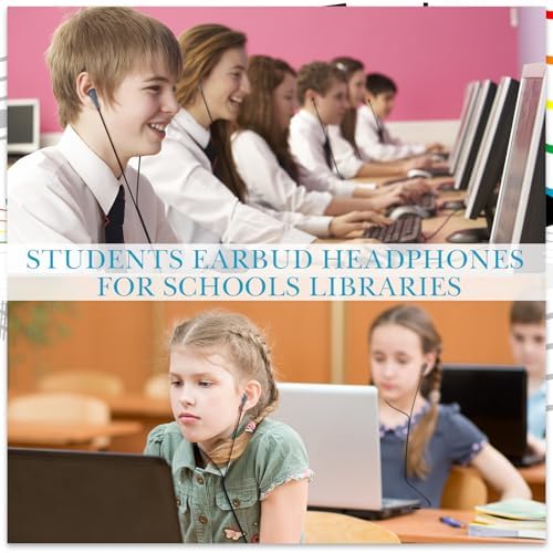 Kanayu 100 Pack Classroom-Ready Wired Earbuds – High-Quality 3.5 mm Jack Earphones for Enhanced Student Learning, Individually Packaged for Quick Distribution, Lightweight Comfort for Focused Educational Experiences