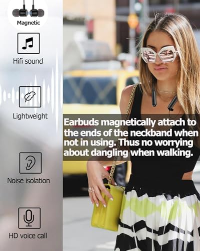 ZXQ Bluetooth Neckband Headphones – 100 Hours Playtime Ergonomic Sports Earbuds with Waterproof Design and Magnetic Storage for Active Lifestyles and Immersive Sound Quality