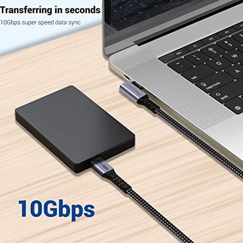 Right Angle Short USB 4 Cable Duo [1.5 FT] – 240 W Fast Charging & 40 Gbps Data Transfer with 8 K Video Support for i Phone 16, Mac Book & Galaxy S23 – Ideal for Compact Spaces and Enhanced Connectivity